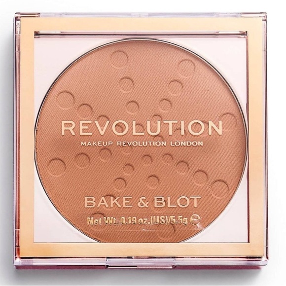 New! Makeup Revolution London Bake & Blot Pressed Powder Peach - Picture 1 of 5